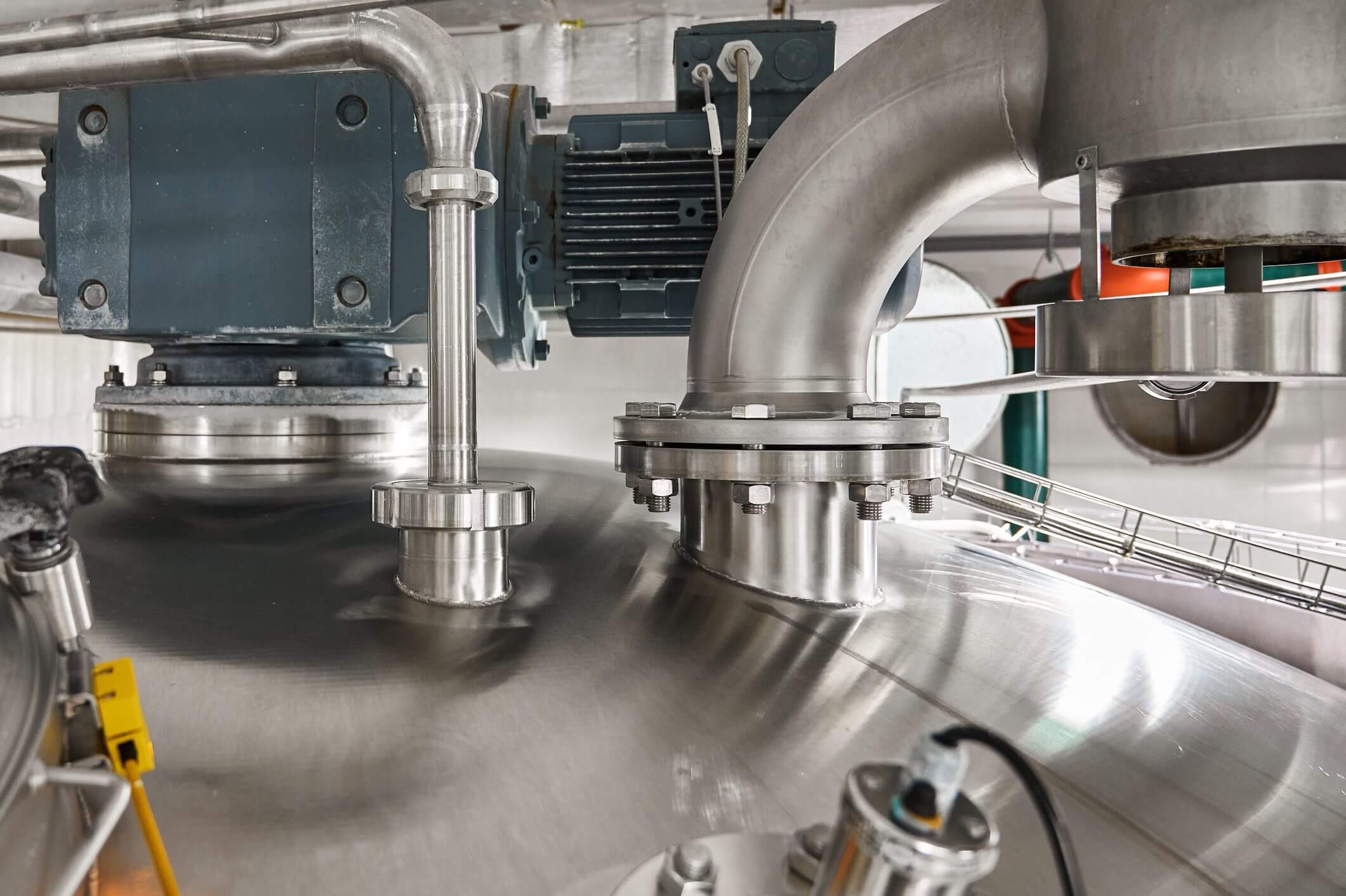 Industrial machinery with pipes and metal components.